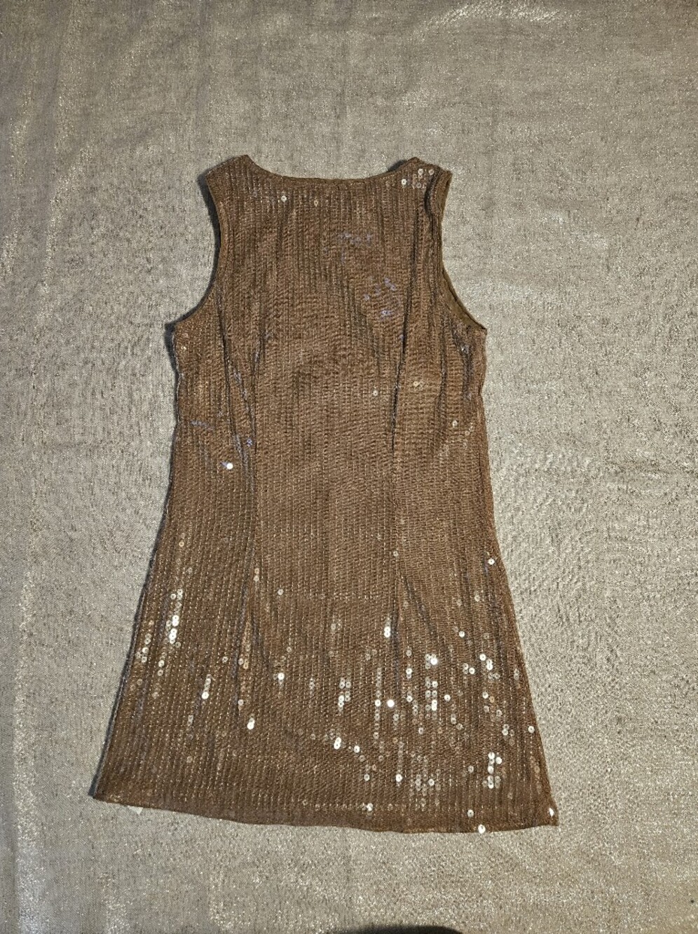 Sleeveless Sequin Bodycon Dress in Taupe